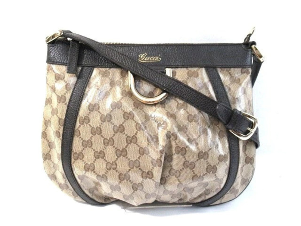 Gucci shoulder bag canvas brown Beige Cream